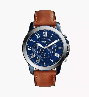 Fossil - Grant Chronograph Light Brown Leather Watch